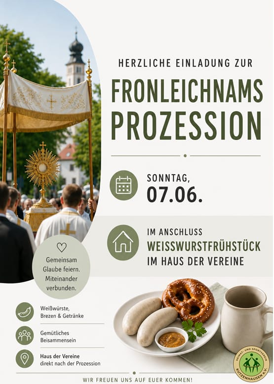 Einladung Fronleichnamsprozession 2026